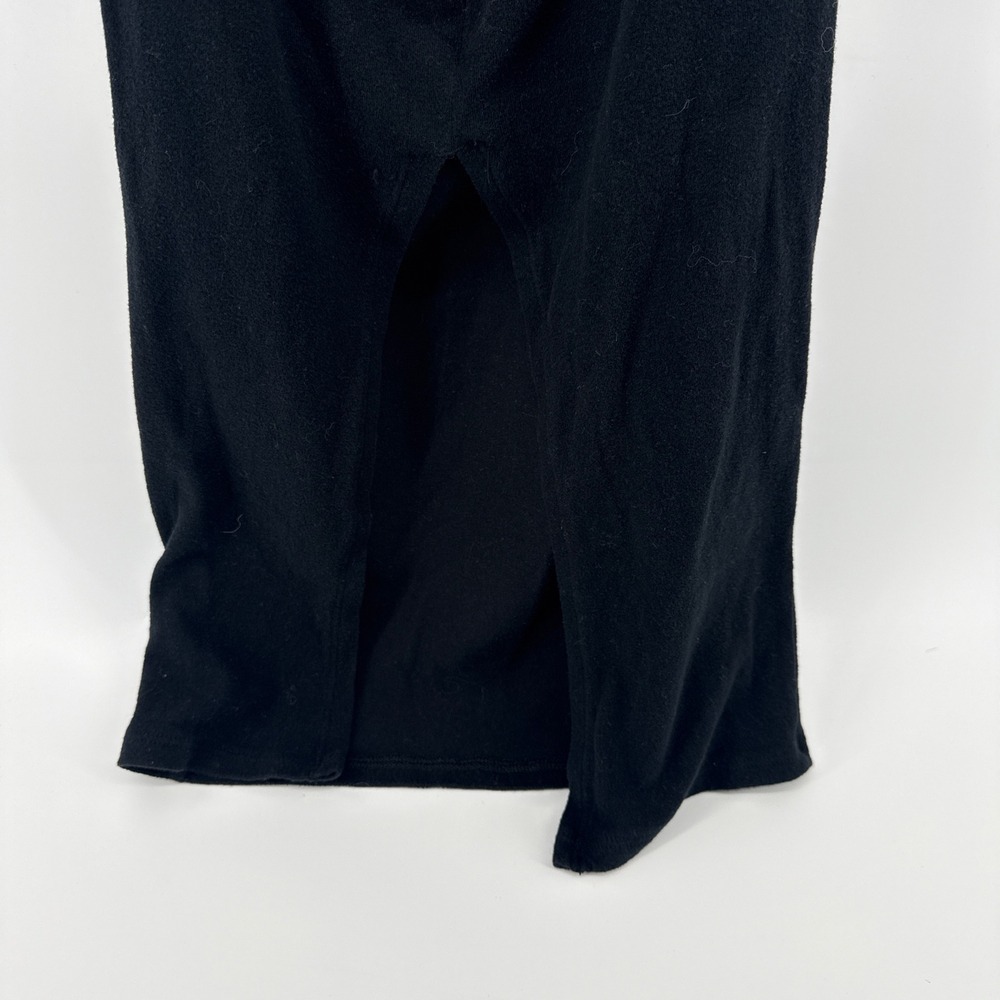 James Perse Black Skinny Split Ruched Maxi Dress Long Sleeve Size‎ 0 WMU6887 - Picture 5 of 10